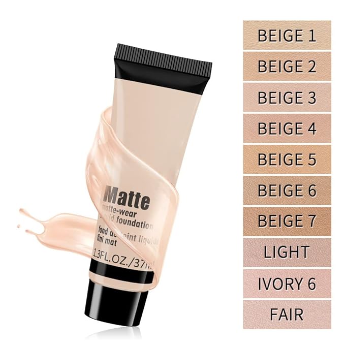 1 Pack Matte Oil Free Concealer Foundation Cream,Professional