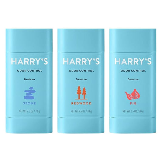 Harry's Aluminum Free Deodorant for Men - Odor Control, Stone, Fig, Redwood Scent, 2.5 Oz, 3-Pack, Men Deodorant Aluminum Free