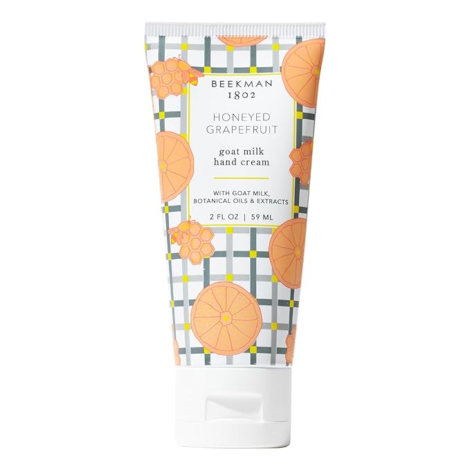 Beekman 1802 Pure Goat Milk Hand Cream, Honeyed Grapefruit - Scented - 2 oz - Moisturizing Lotion for Dry Skin - Anti-Aging Hydration - Good for Sensitive Skin - Cruelty Free - Packaging May Vary