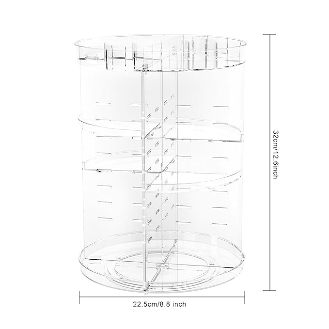 360 rotating makeup organizer with