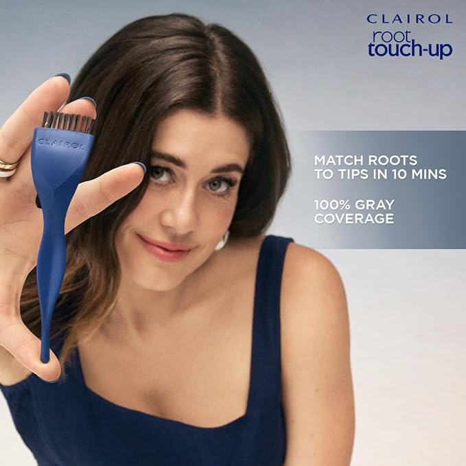 Clairol Root Touch-Up by Nice'n Easy Permanent Hair Dye, 4 Dark Brown Hair Color, Pack of 2