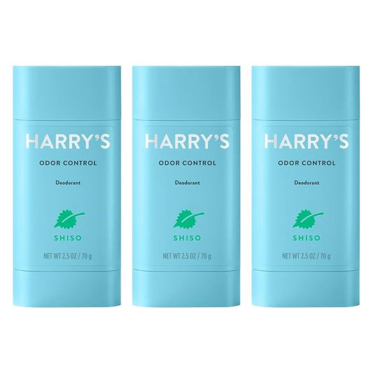 Harry's Aluminum Free Deodorant for Men - Odor Control, Shiso Scent, 2.5 Oz, 3-Pack, Men Deodorant Aluminum Free