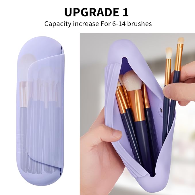 Silicone makeup brush holder travel