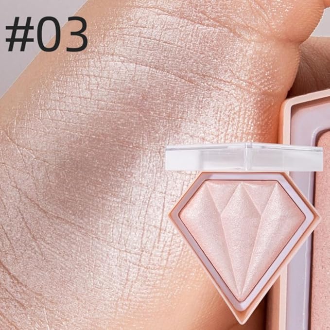 Pink Highlighter Makeup Palette, Face Highlighter Palette Glitter de Maquillaje(03)