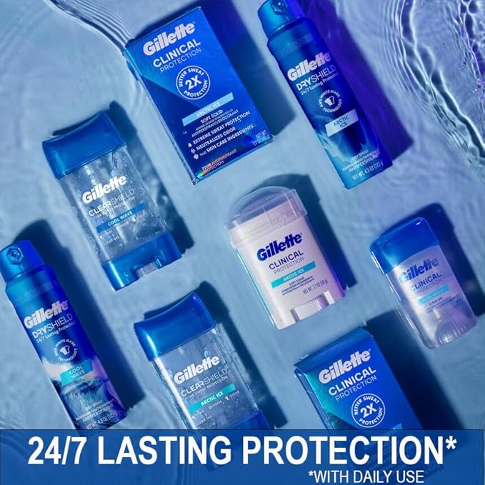 Gillette Dry Spray Antiperspirant and Deodorant for Men, 24/7 Sweat & Odor Protection, Anti-White Mark Technology, Power Rush Scent, 4.3 oz (Pack of 3)