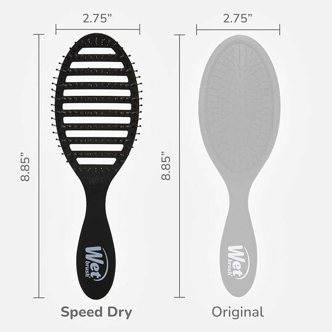 Wet Brush Speed Dry Hair Brush, Black, Vented Design & Soft HeatFlex Bristles, Blow Dry Safe, Ergonomic Handle Manages Tangles & Uncontrollable Strands, Pain-Free Hair Accessories