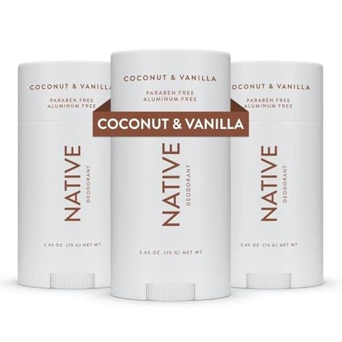 Native Deodorant Contains Naturally Derived Ingredients, 72 Hour Odor Control | Deodorant for Women and Men, Aluminum Free with Baking Soda, Coconut Oil and Shea Butter | Coconut & Vanilla, 3-Pack