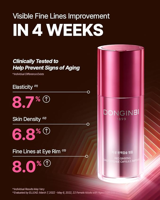 Donginbi Ginseng Daily Defense Capsule Ampoule - Improved Skin Environment, Korean Ginseng Skin Care,1.01 floz / 30 ml