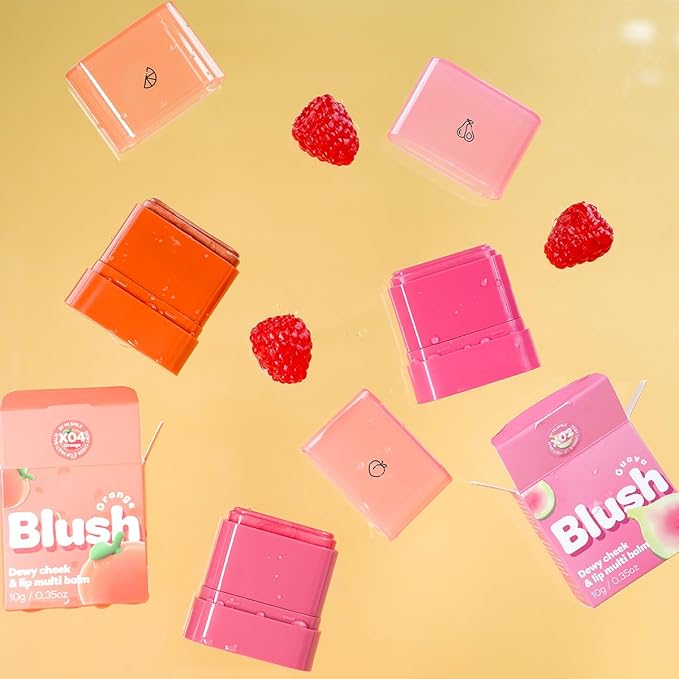 Multi-Purpose Makeup Hydrating Cream Blush Stick, Beauty Solid Moisturizer Stick For Cheek & Eyes & Lips，Waterproof Natural Moisture Smooth Blendable Matte Finish Face Blush Makeup (#02 Guava)