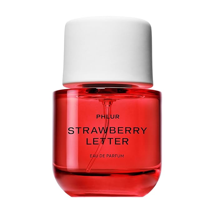 PHLUR Strawberry Letter Eau de Parfum - Full Size Perfume Spray for Women & Men - Strawberry Gourmand Fine Fragrance (50mL)
