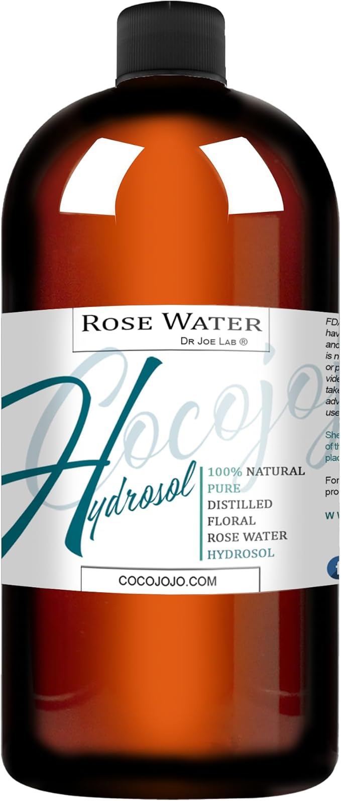 Rose Hydrosol Water Spray Toner 32 oz for Face Hydrating Mist Hydration Pure & Natural Rosewater Hydrosol All Skin Types Face Skin Pores Body Locs Cleansing Bulk Refill COCOJOJO - Packaging May Vary