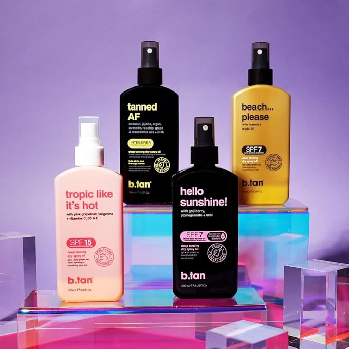 b.tan Sun Tanning Lotion Spray | Bronzed Like a Boss - Brown Outdoor Bronzing Spray Lotion Accelerator, Packed with Coconut Oil, Peptides, & Vitamin E, Austrailian Brand, 8.45 Fl Oz