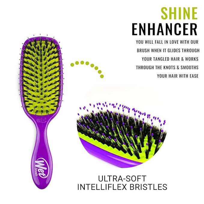 Wet Brush Shine Enhancer Paddle Brush, Marble Silver - Detangler Brush with Ultra Soft Bristles, Infused With Natural Argan Oil, Shiny & Smooth Hair, Wet or Dry, All Hair Types