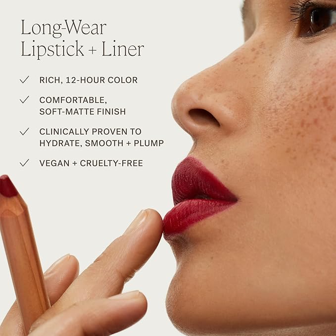 ILIA - Lip Sketch Hydrating Crayon | Non-Toxic, Cruelty-Free, Hyaluronic Acid, Hydrating + Long Lasting, Crease-Resistant, Demi-Matte (Pampas)