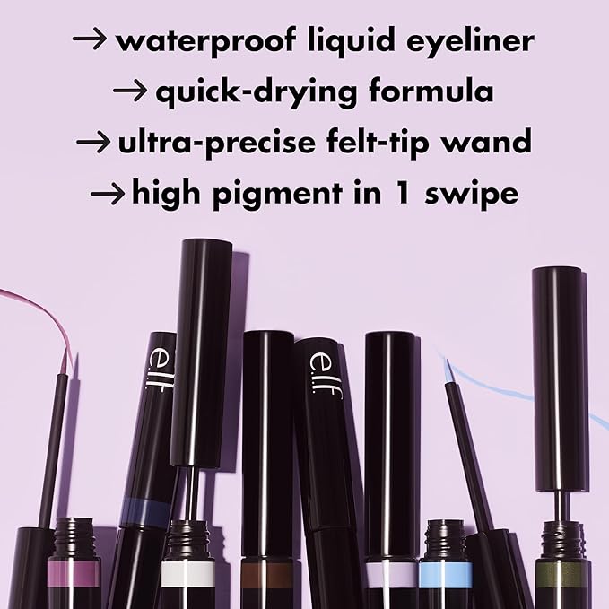 e.l.f. H2O Proof Inkwell Eyeliner Pen, High-pigment, Waterproof Liquid Eyeliner, Delivers A Matte Finish, Vegan & Cruelty-free, Bluebird