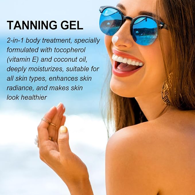 Luxury Intensive Tanning Gel, Natural Tanning Accelerator Cream Gel, Tanning Gel for Outdoor Sun, Tanning Butter for Outdoor Sunbath, 150 ml / 5 oz (2 PCS)
