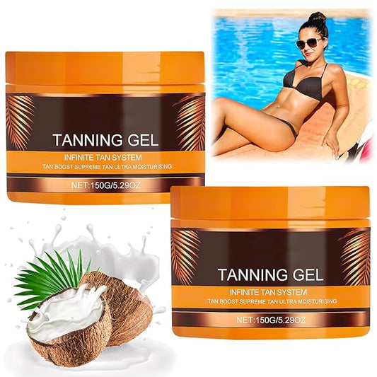 Luxury Intensive Tanning Gel,Natural Tanning Accelerator Cream,Beauty Brown Tanning Gel, Dark Tanning Gel Celyn Tanning Cream For Sunbeds &Outdoor Sun,Sunbathing Lotion Cream(2pcs)