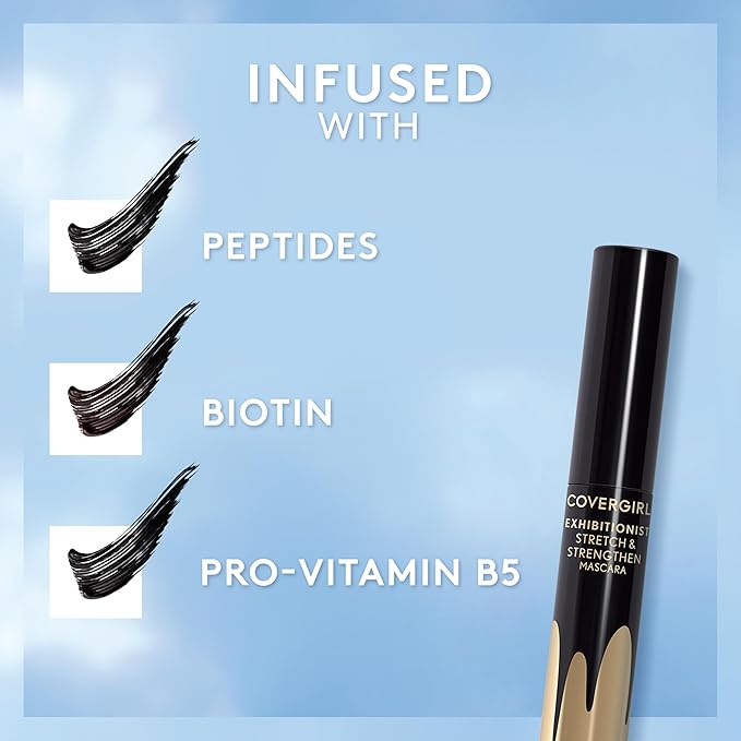 COVERGIRL Exhibitionist Stretch & Strengthen Mascara Very Black, 0.3 Fl Oz