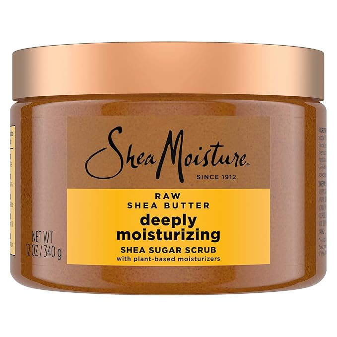 SheaMoisture Shea Sugar Body Scrub For Moisturize And Restore Dry Skin Raw Shea Butter Deeply Moisturizing Body Scrub With 24h Shea Moisture Nutrients 12 oz
