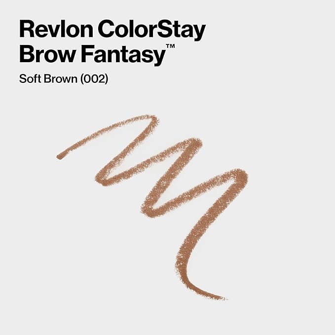 Revlon ColorStay Brow Fantasy, All In One Eyebrow Powder Pencil with Shaping Clear Gel, Gel Infused with Panthenol, Smudge-proof, 16HR Visibly Full Brows, 002 Soft Brown