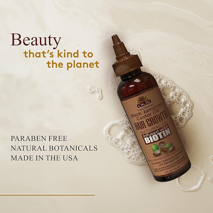 Okay Black Jamaican Castor Oil Hair Growth for Unisex - 4 oz Oil