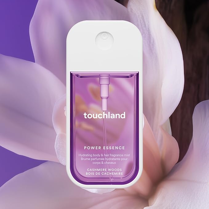 Touchland Power Essence Hydrating Body & Hair Fragrance, Cashmere Woods, 2 FL. OZ. Travel Size Body Mist