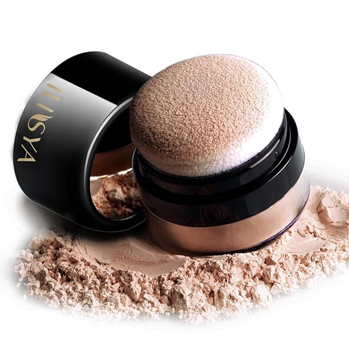 Setting Powder Lightweight Loose Powder Finishing Powder Long-Lasting (Light Coffee/Natural) 0.28 Oz