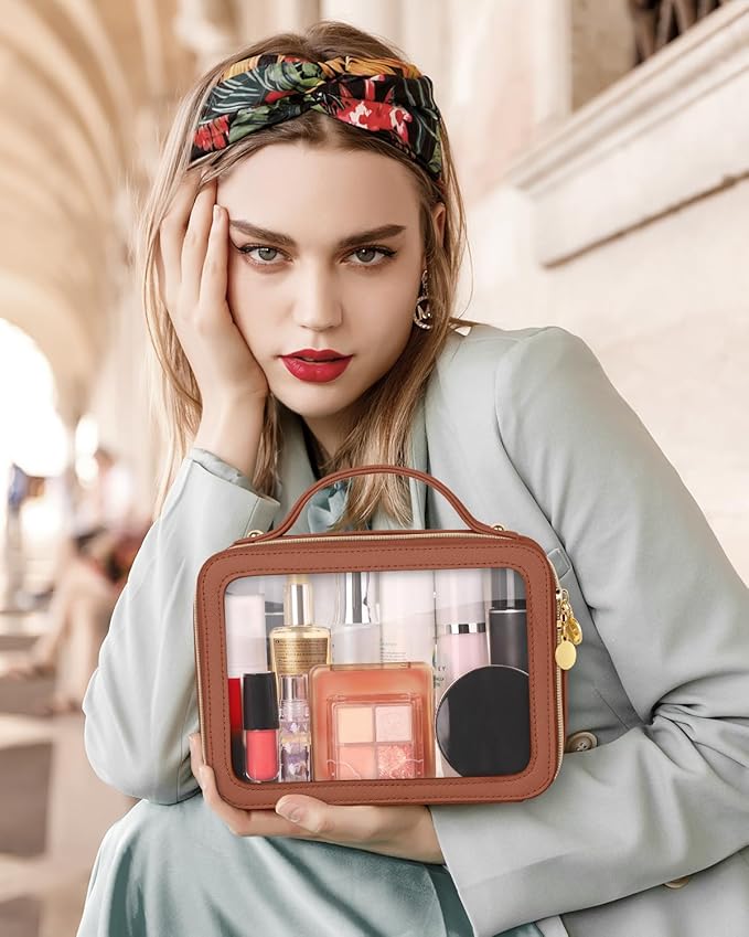 Clear makeup bag, portable travel