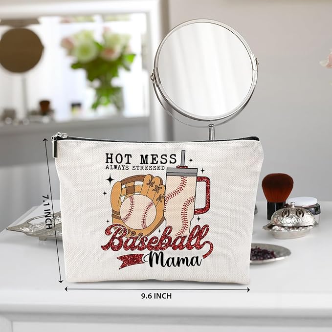 Baseball Gifts Mama Gifts Mom Gifts, Baseball Stuff Makeup Bag, Gifts for Mom Women Baseball Team Player Mam, Baseball Mama Cosmetic Bag, Baseball Coach Gifts Toiletry Bag Christmas Birthday Gifts