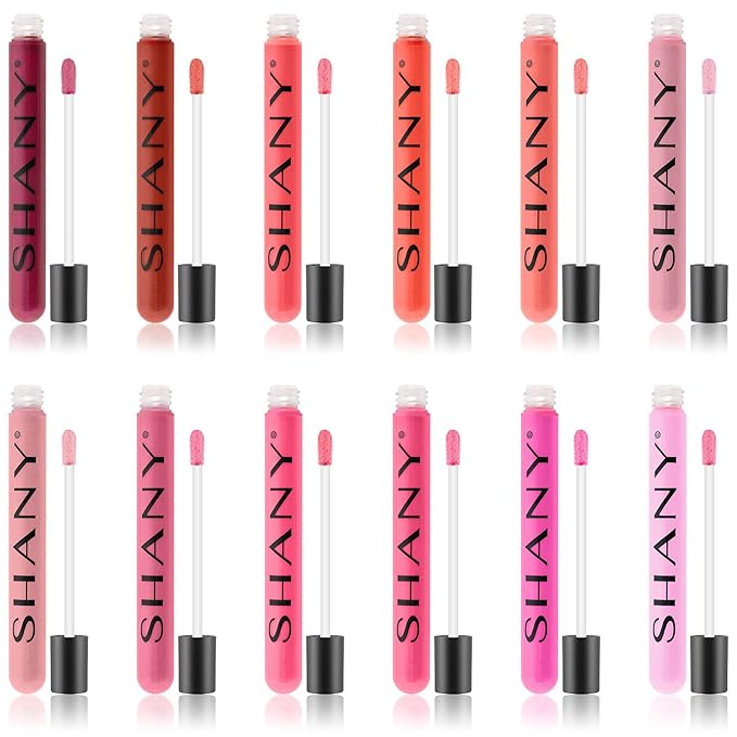 SHANY The Wanted Ones - 12 Piece Lip Gloss Set with Aloe Vera and Vitamin E