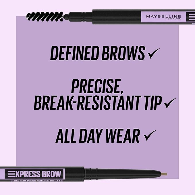 Maybelline Brow Ultra Slim Defining Eyebrow Makeup Mechanical Pencil With 1.55 MM Tip And Blending Spoolie For Precisely Defined Eyebrows, Light Blonde, 0.003 oz.