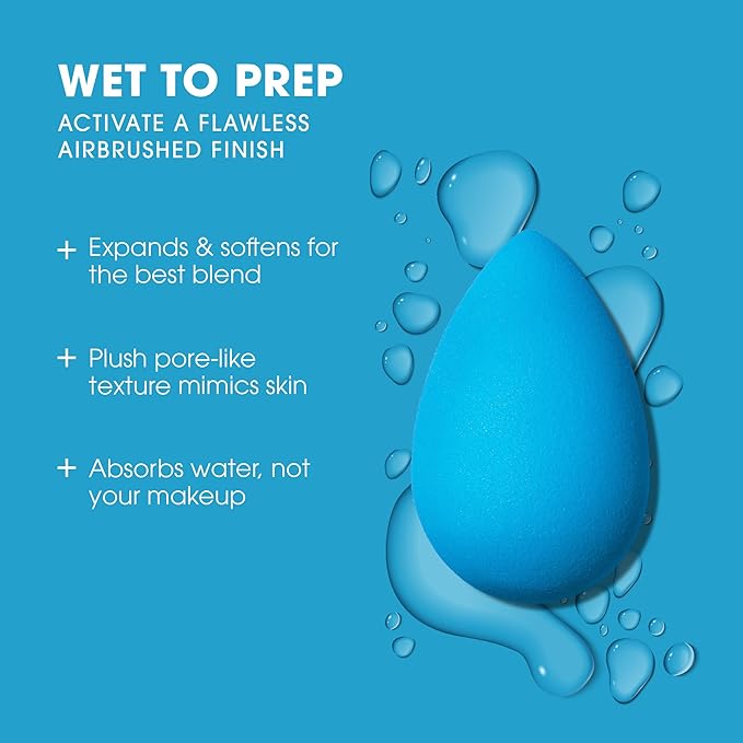 Beautyblender® | Topaz Sky Beauty Blender Makeup Sponge, Super-Soft Foam Easily Blends Foundations, Powders & Creams, Made in USA, Reusable, Washable, Streak Free Application, Vegan, Cruelty Free