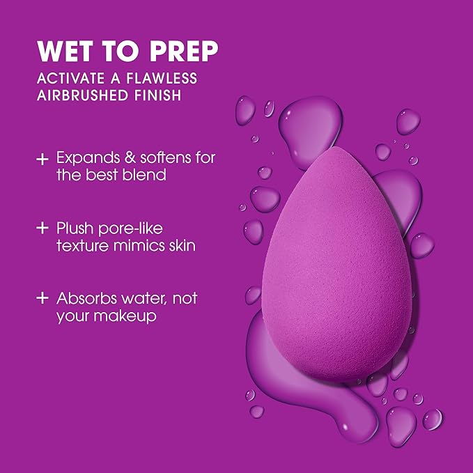Beautyblender® | Amethyst Beauty Blender Makeup Sponge, Super-Soft Foam Easily Blends Foundations, Powders & Creams, Made in USA, Reusable, Washable, Streak Free Application, Vegan, Cruelty Free