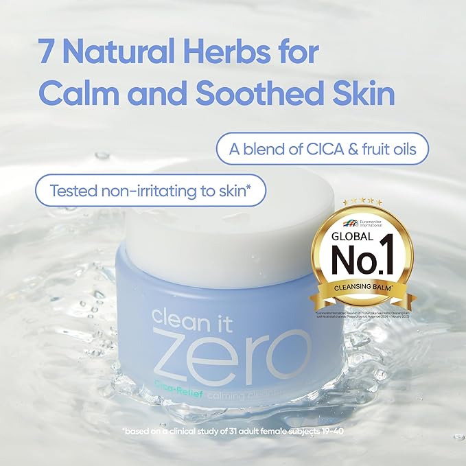 BANILA CO Clean it Zero Calming Cleansing Balm | Korean Makeup Remover for Sensitive Skin | Vegan | Cleansing Oil, Facial Cleanser Made with Centella Asiatica & Madecassoside (100ml / 3.38 fl. oz)