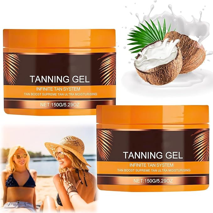 Luxury Intensive Tanning Gel,Brown Intensive Tanning Luxe Gel,Natural Tanning Accelerator Cream, Beauty Brown Tanning Gel for Natural Tan Skin,Tanning Cream for Sunbeds & Outdoor Sun(2pcs)