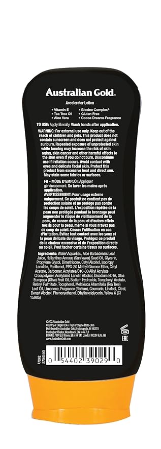 Australian Gold Dark Tanning Accelerator Lotion, 2020 Formula, 8 Fluid Ounce, Classic Cocoa Dreams