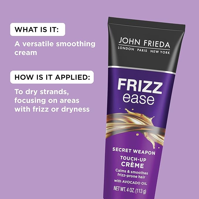 John Frieda Frizz Ease Secret Weapon Touch-Up Crème, Smoothing Cream for Flyaways, Frizz-Free & Split Ends, Infused with Avocado Oil to Seal in Moisture and Eliminate Flyaways, 1 Oz, Pack of 24