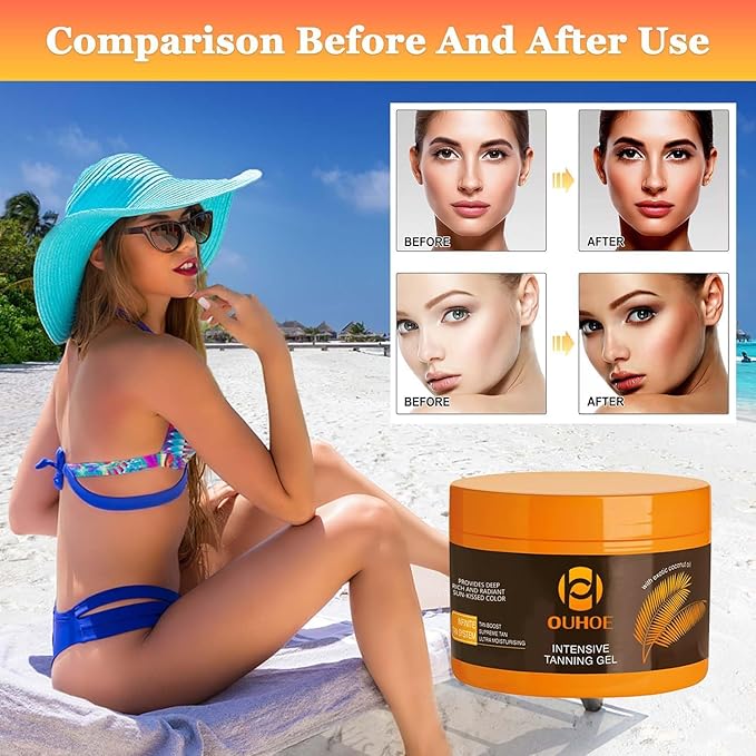 2024 Tanning Gel, Brown Tanning Gel, Tanning Accelerator Cream, Soft Brown Intensive Tanning Luxe Gel,carroten tanning gel, Tanning Luxe Gel, Tanning Cream for Sunbeds & Outdoor Sun (1PCS)