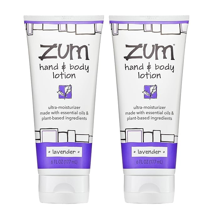 Zum Indigo Wild Hand & Body Lotion - Natural Hand Lotion for Dry Hands - Body Lotion for Women & Men - Body Moisturizers Include Shea Butter, Jojoba Oil & More - Lavender Scent - 6 fl oz (2 Pack)