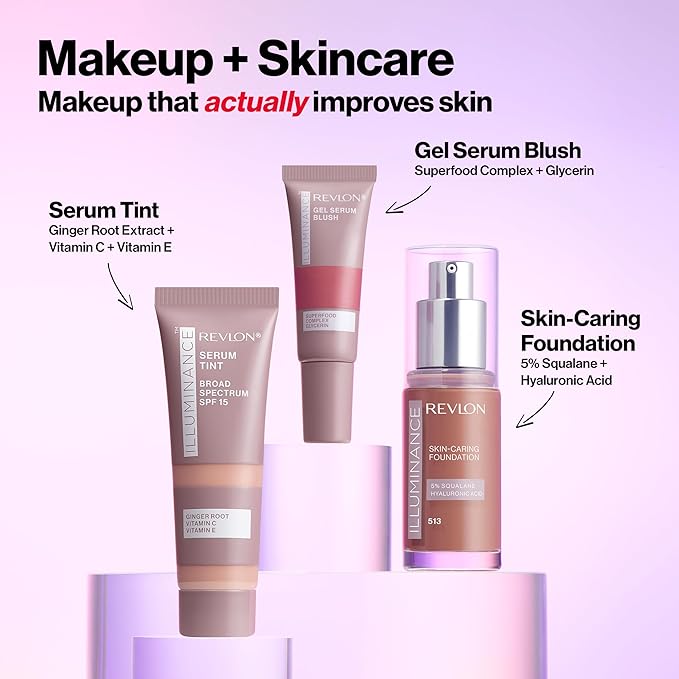 Revlon Illuminance Tinted Serum, Triple Hyaluronic Acid, Evens Out Skin Tone Over Time and Hydrates All Day, SPF 15, 317 Tan Sand, 0.94 fl oz.