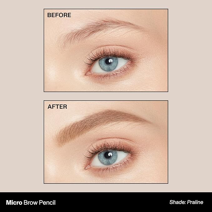 Morphe Micro Dual Eyebrow Pencil - Dual-Ended Brow Pencil Featuring a Retractable, Ultra-Precise, Pointed Tip - Richly Pigmented, Smooth-Gliding, Long-Lasting Wax Formula - Praline (0.003 oz)