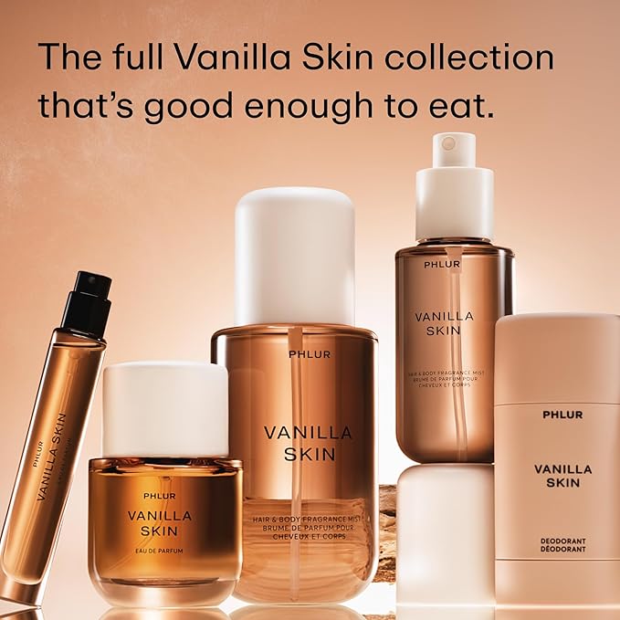 PHLUR Vanilla Skin Eau de Parfum - Full Size Perfume Spray for Women & Men Fragrance - Vanilla Perfume with Pink Pepper, Cashmere Wood & Sandalwood (50mL)