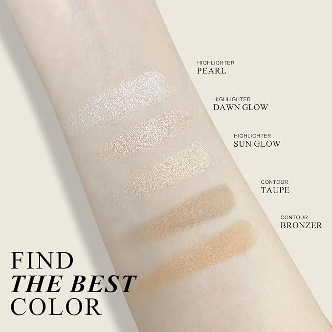 KYDA Face Highlighter Palette, High Glossy Face Illuminator Highlighter Makeup-PEARL