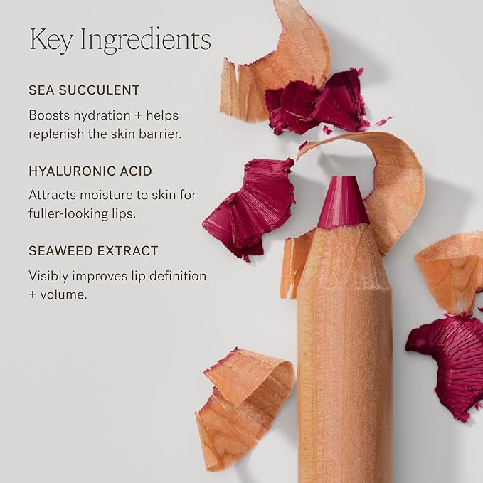 ILIA - Lip Sketch Hydrating Crayon | Non-Toxic, Cruelty-Free, Hyaluronic Acid, Hydrating + Long Lasting, Crease-Resistant, Demi-Matte (Piazza)