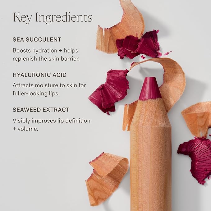 ILIA - Lip Sketch Hydrating Crayon | Non-Toxic, Cruelty-Free, Hyaluronic Acid, Hydrating + Long Lasting, Crease-Resistant, Demi-Matte (Rhyme)