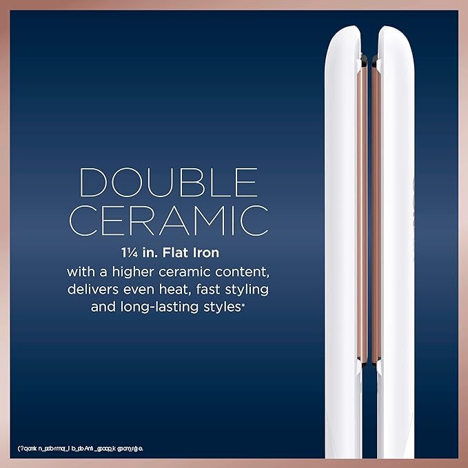 Conair Double Ceramic Flat Iron, 1 1/4-inch Hair Straightener