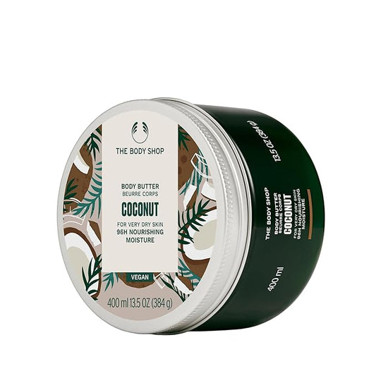 The Body Shop Coconut Body Butter – Nourishing & Moisturizing Skincare for Very Dry Skin – Vegan – 13.5 oz