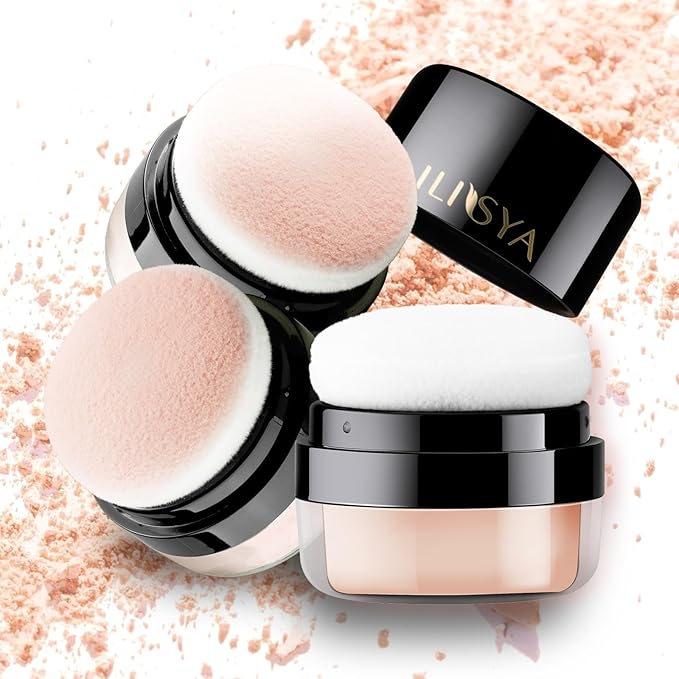 Setting Powder Lightweight Loose Powder Finishing Powder Long-Lasting Apricot/Translucent)-3 Boxes