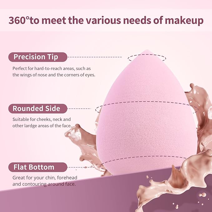 BEAKEY 5 Pcs Makeup Sponge Set, Latex-Free Makeup