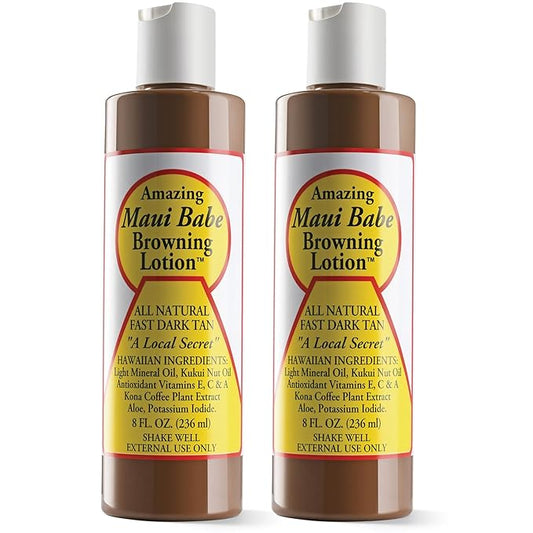 Maui Babe Browning Lotion 8 Ounces (Pack of 2)